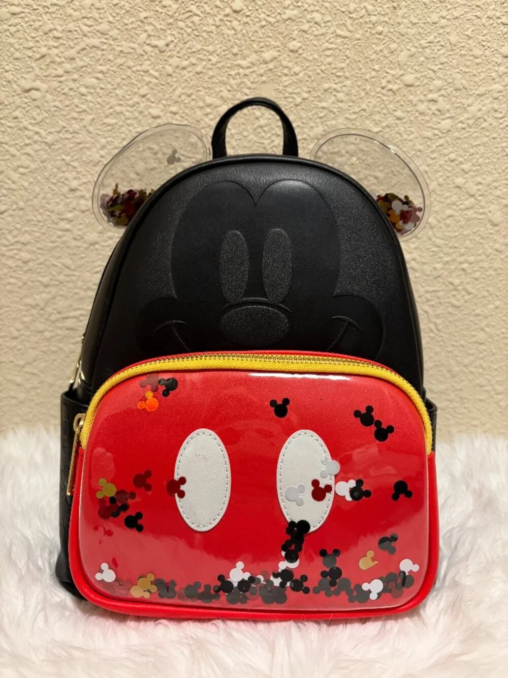 Loungefly Disney Mickey Mouse Sequin Confetti Mini Backpack NWT - Picture 1 of 7